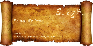 Sisa Örsi névjegykártya